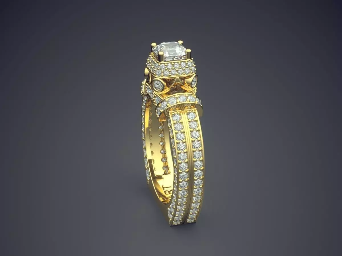 Luxurious Ring With Diamonds Gjart A-355 3D print model_3