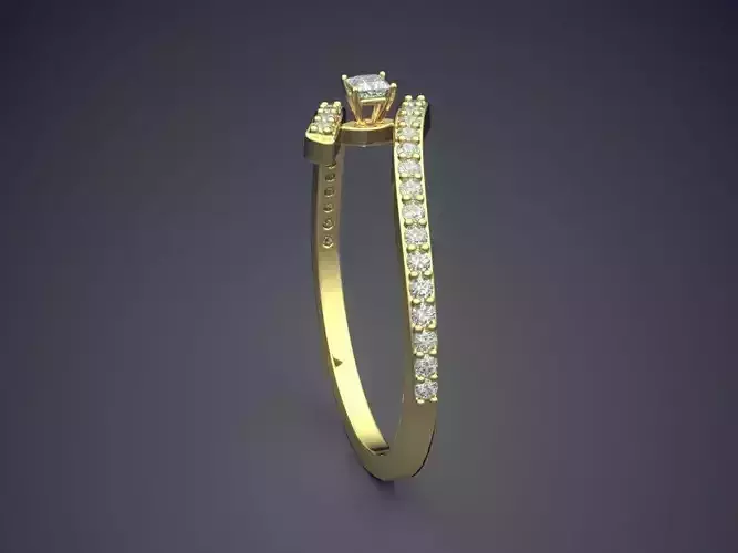 Curved Ring With Diamonds Gjart A-350