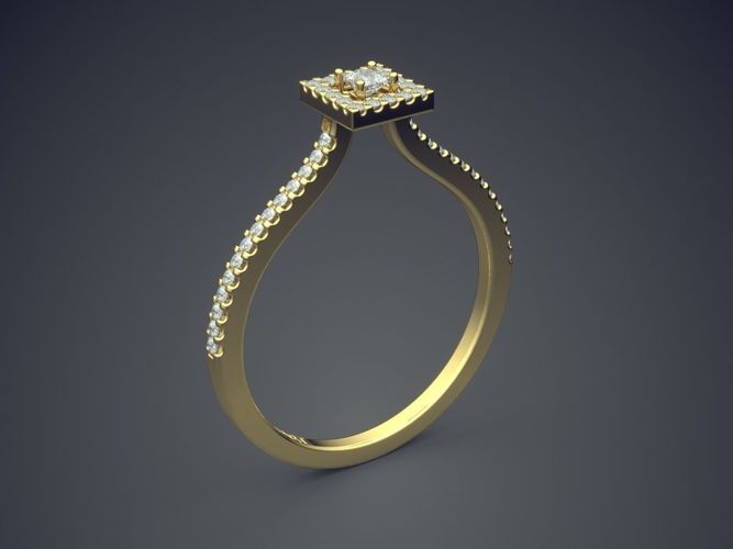 Ring With Diamonds Gjart A-35 3D print model