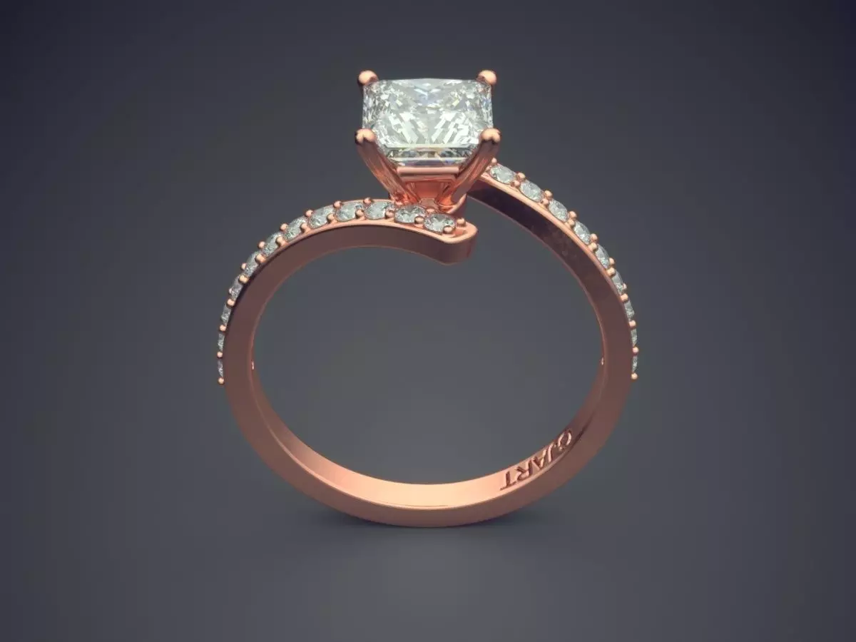 Curved Ring With Diamonds Gjart A-348 3D print model_2