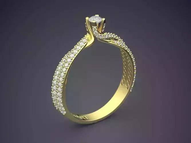 Ring With Diamonds Gjart A-347 3D print model