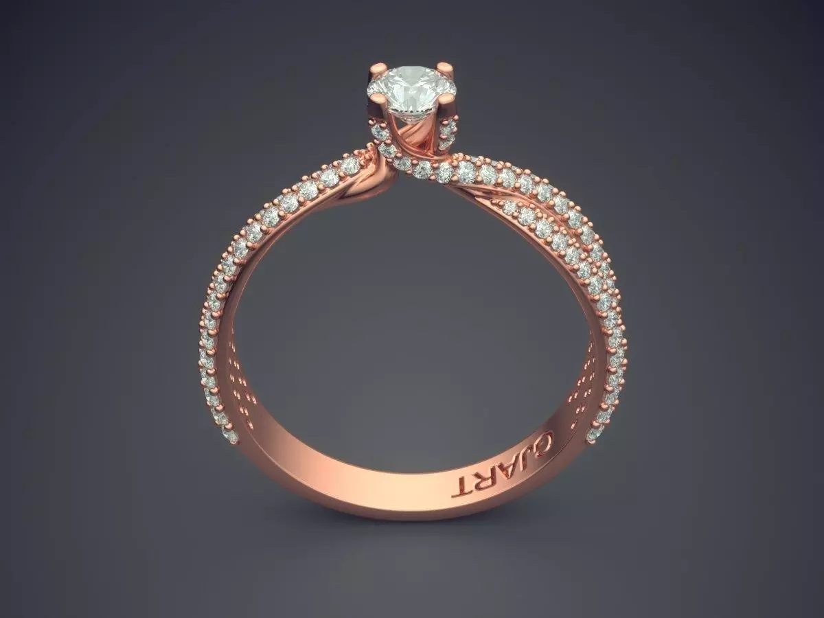 Curved Ring With Diamonds Gjart A-346 3D print model_2