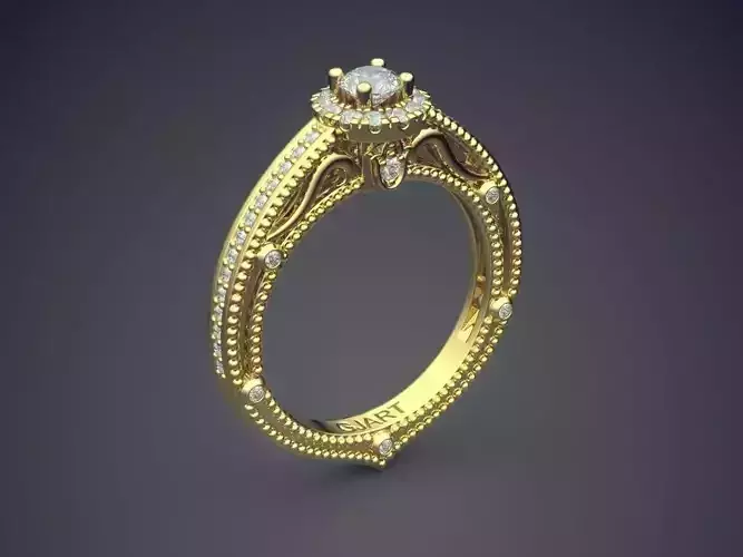 Luxurious Ring With Diamonds Gjart A-340 3D print model