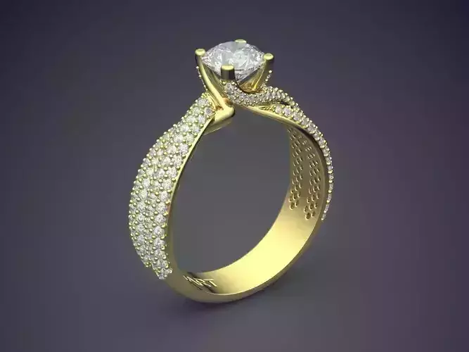 Ring With Diamonds Gjart A-345 3D print model