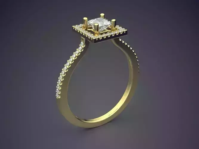 Ring With Diamonds A-34 3D print model