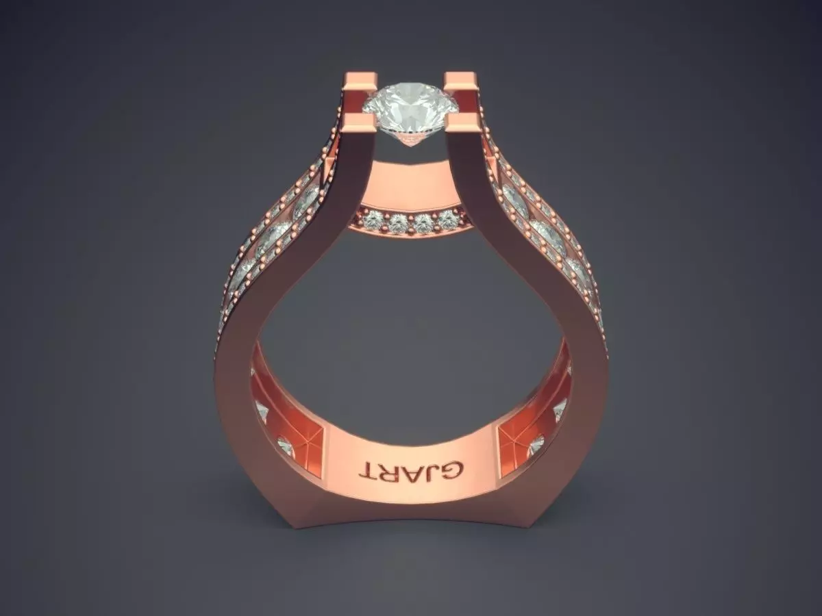 Ring With Diamonds Gjart A-336 3D print model_2