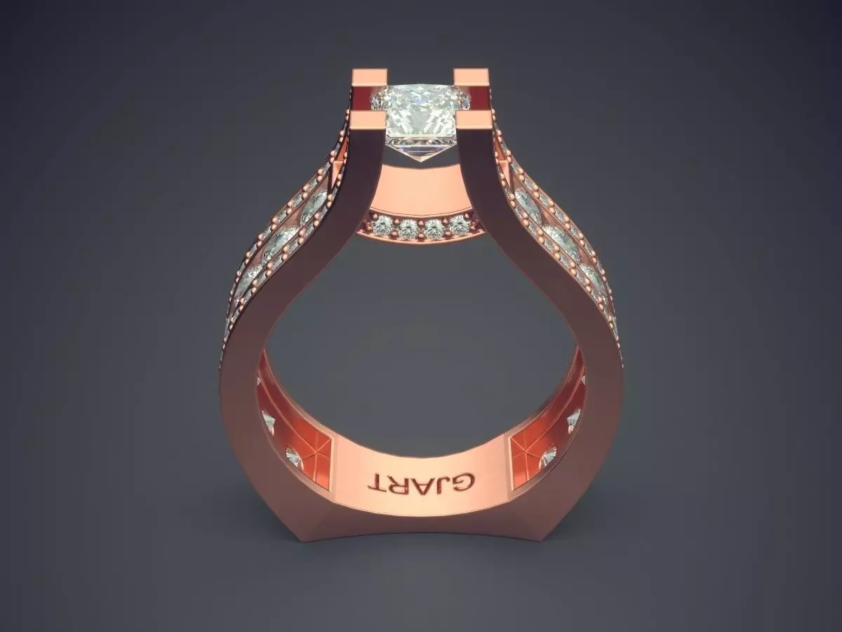 Ring With Diamonds Gjart A-333 3D print model_2