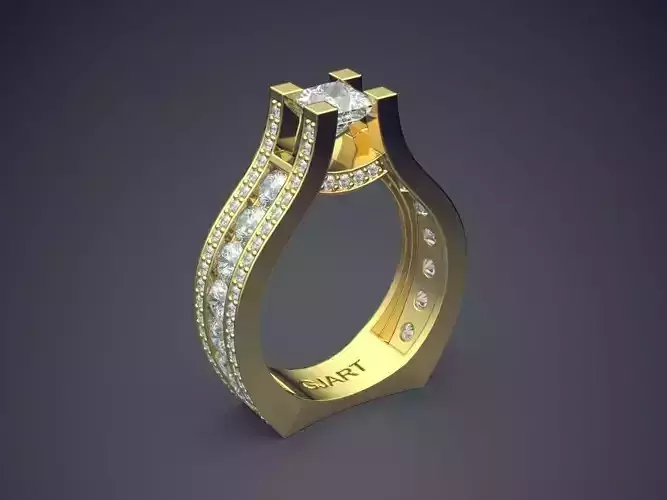 Ring With Diamonds Gjart A-333 3D print model