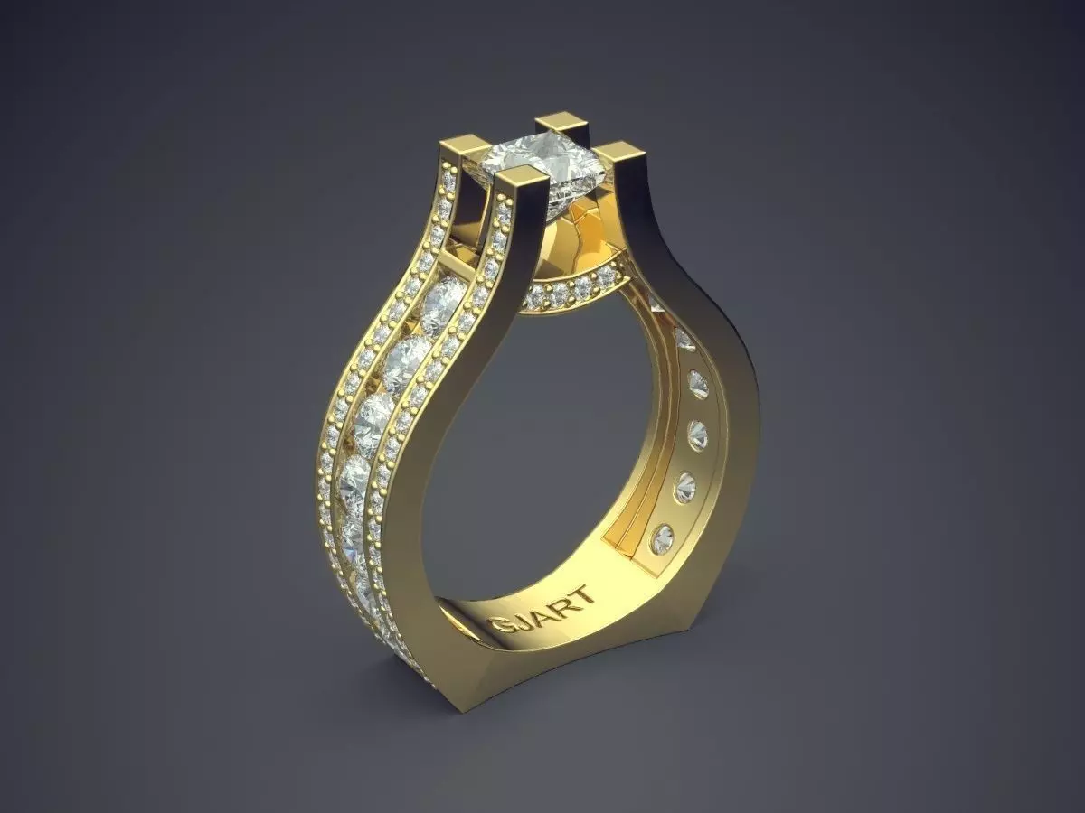 Ring With Diamonds Gjart A-333 3D print model_0