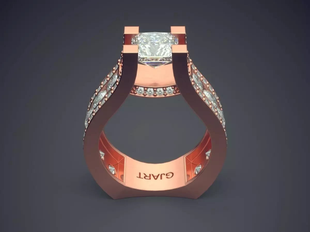 Ring With Diamonds Gjart A-332 3D print model_2