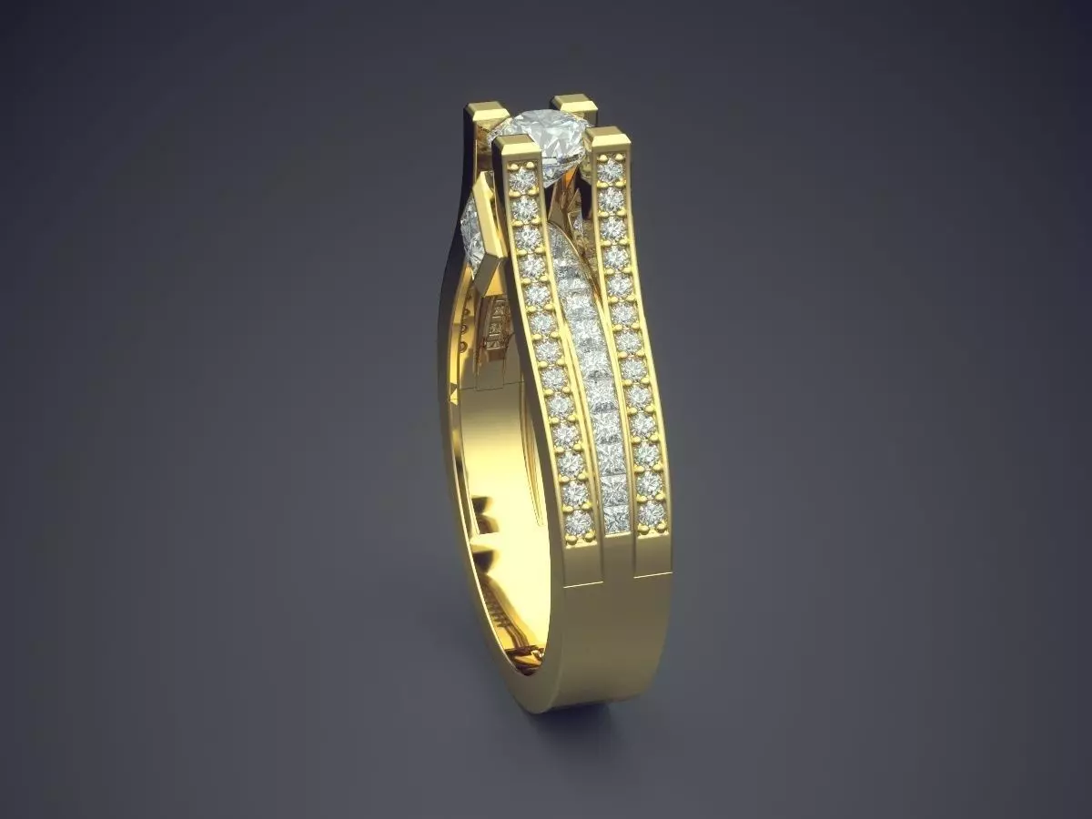 Ring With Diamonds Gjart A-330 3D print model_3