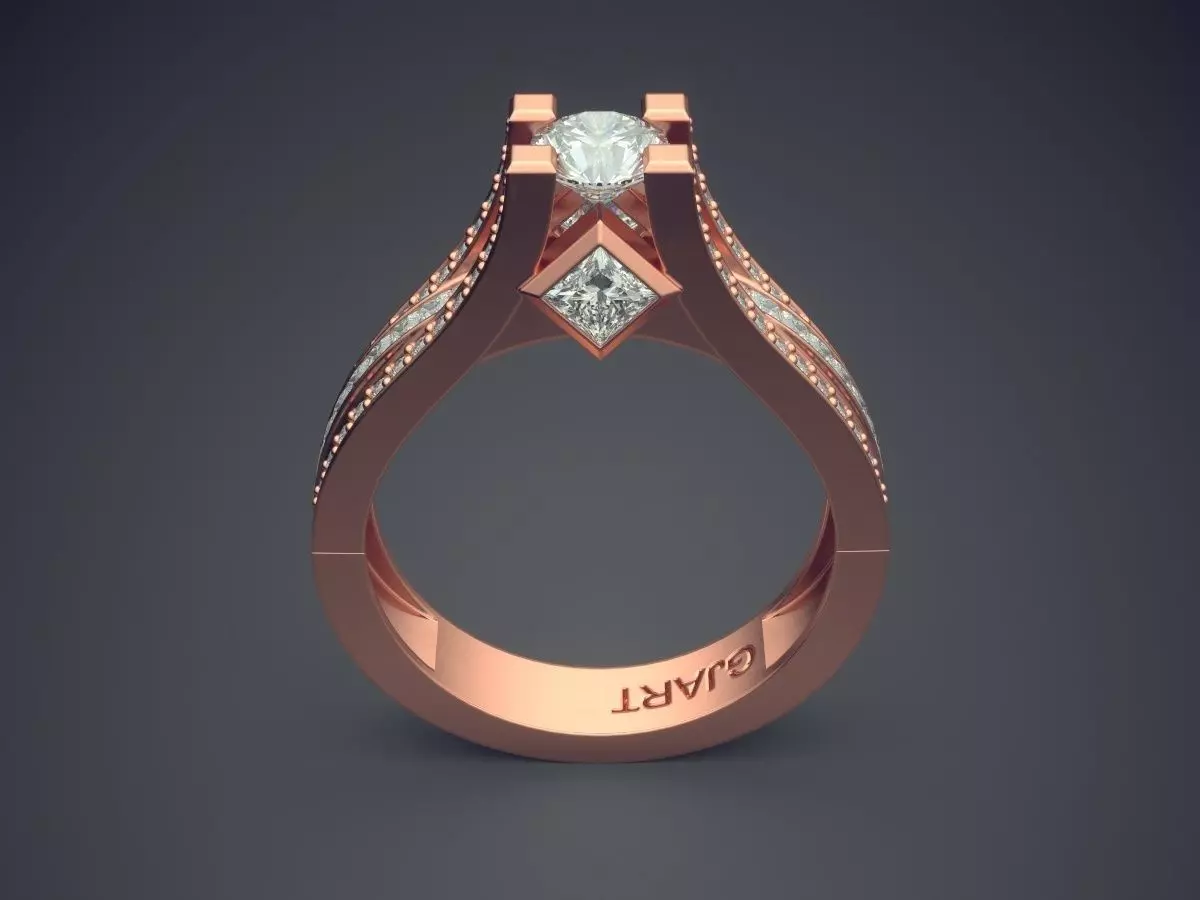 Ring With Diamonds Gjart A-330 3D print model_2