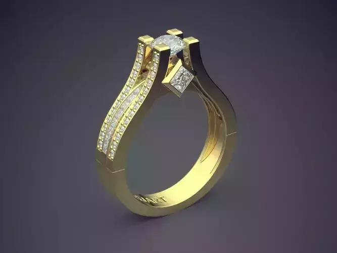 Ring With Diamonds Gjart A-330 3D print model