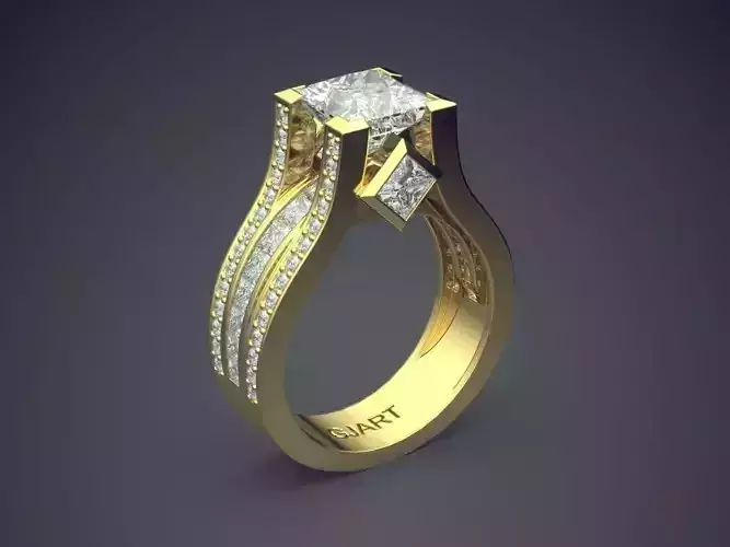 Ring With Diamonds Gjart A-326 3D print model
