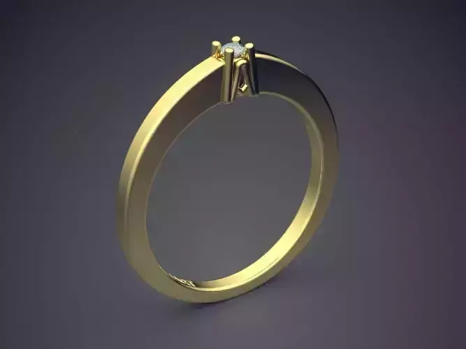 Ring With Tiny Diamond A-32 3D print model