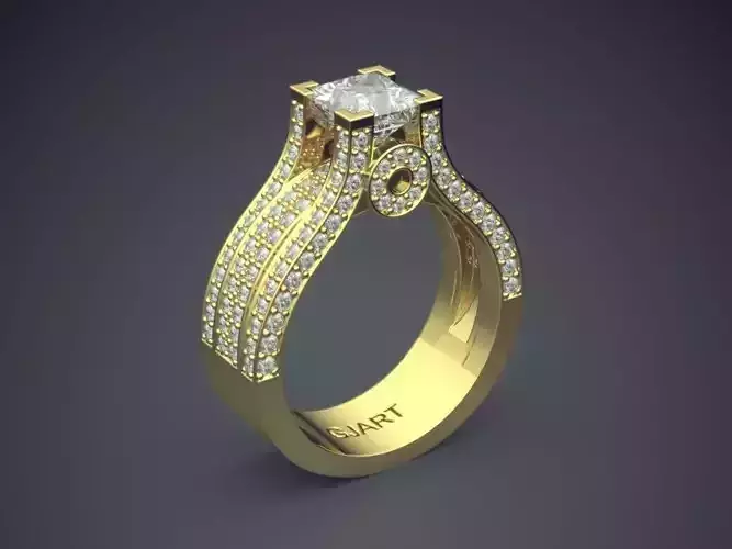 Luxurious Ring With Diamonds Gjart A-321 3D print model