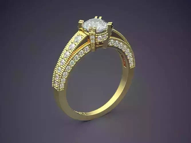 Ring With Diamonds Gjart A-316 3D print model