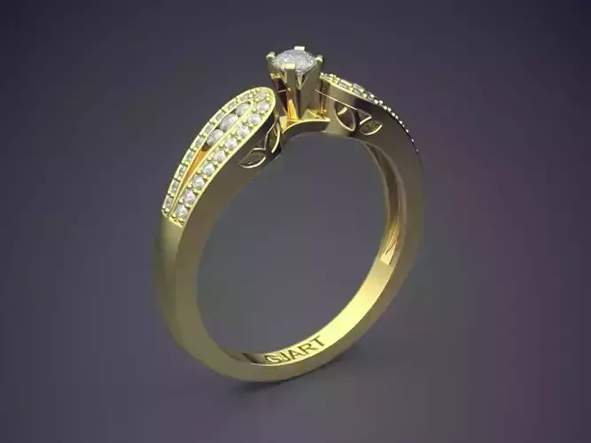 Ring With Diamonds Gjart A-309 3D print model