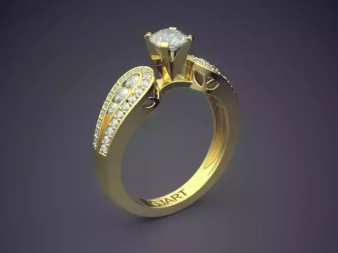 Luxurious Ring With Diamonds Gjart A-308 3D print model