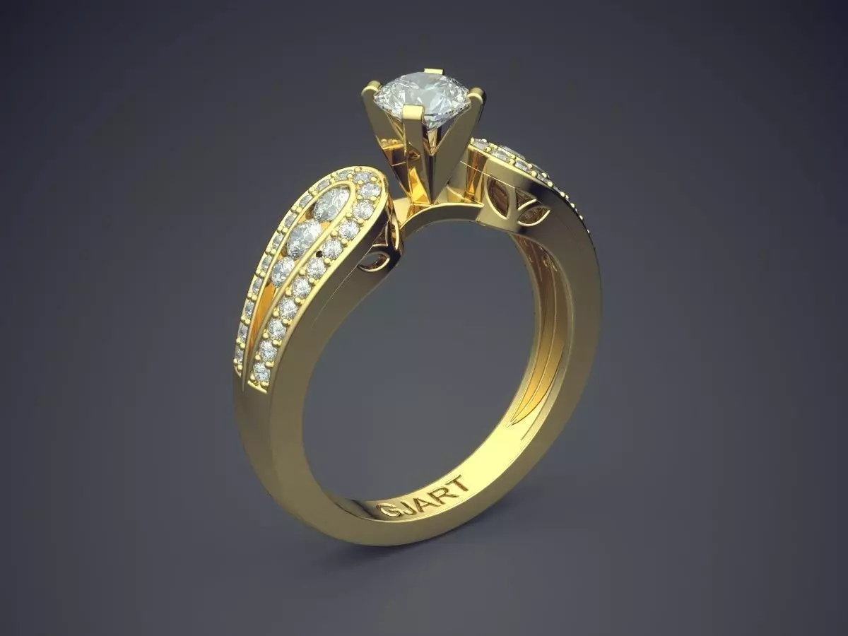 Luxurious Ring With Diamonds Gjart A-308 3D print model_0