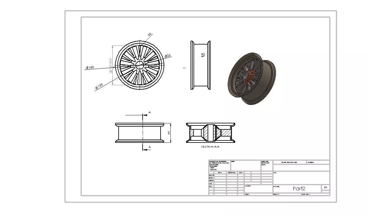 wheel pair of wheels Free 3D model