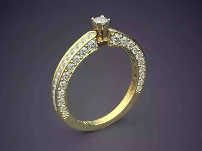 Luxurious Ring With Diamonds Gjart A-301 3D print model