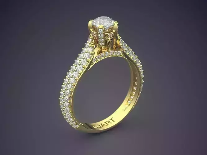 Luxurious Ring With Diamonds Gjart A-305 3D print model