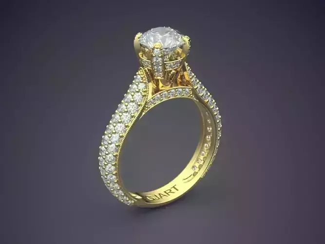 Luxurious Ring With Diamonds Gjart A-304 3D print model