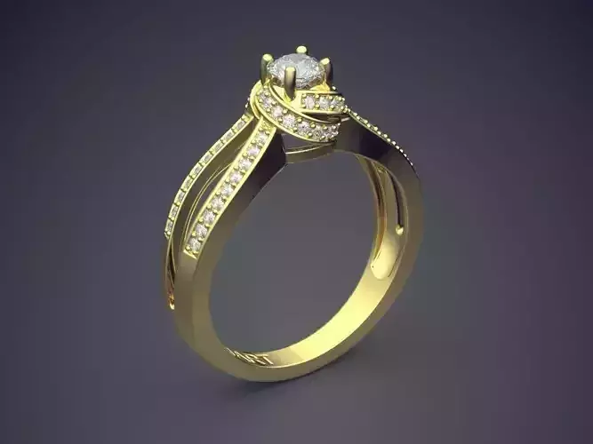 Luxurious Ring With Diamonds Gjart A-297 3D print model