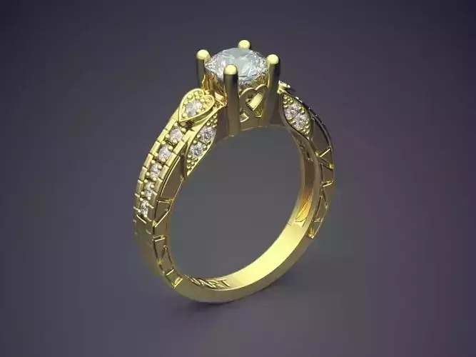 Luxurious Ring With Diamonds Gjart A-294 3D print model