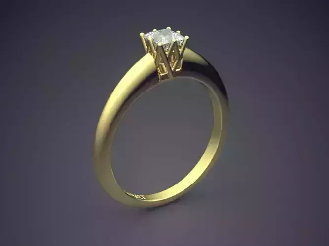 Ring With Diamond Gjart A-291 3D print model