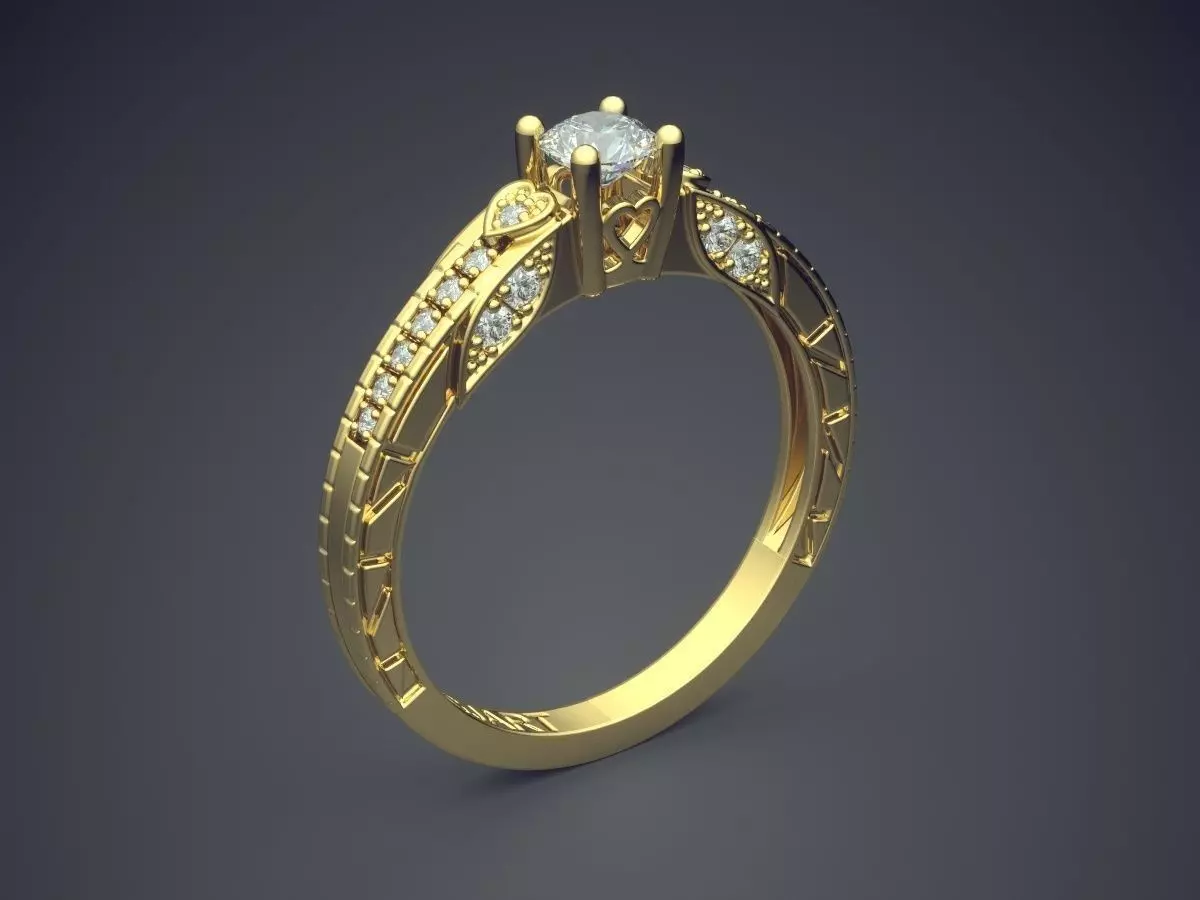 Luxurious Ring With Diamonds Gjart A-293 3D print model_0