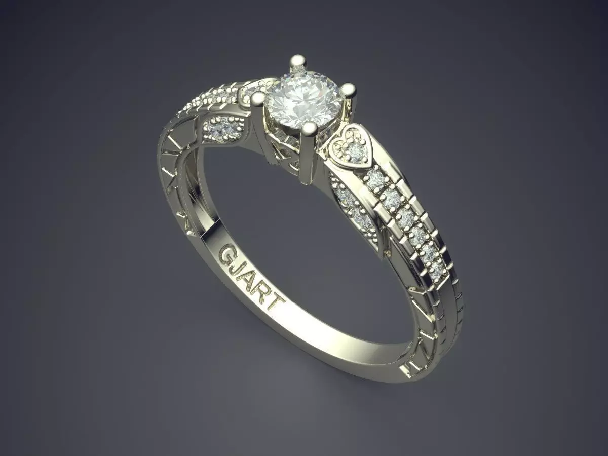 Luxurious Ring With Diamonds Gjart A-293 3D print model_1