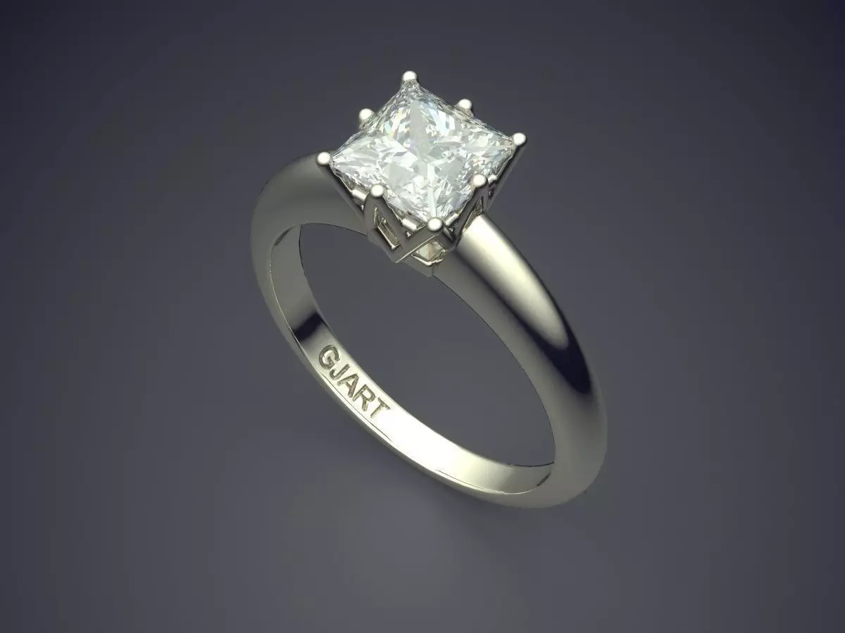 Ring With Diamond Gjart A-290 3D print model_1