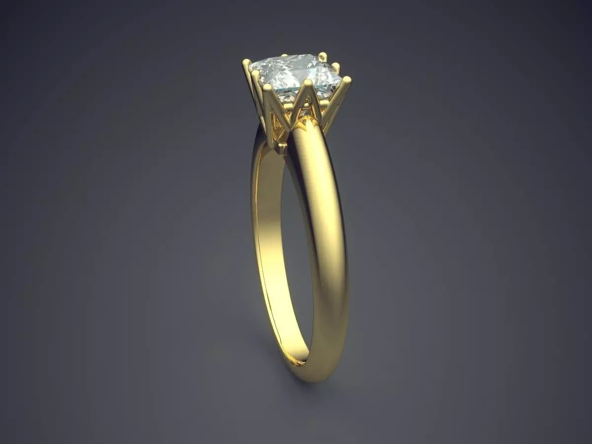 Ring With Diamond Gjart A-290 3D print model_3