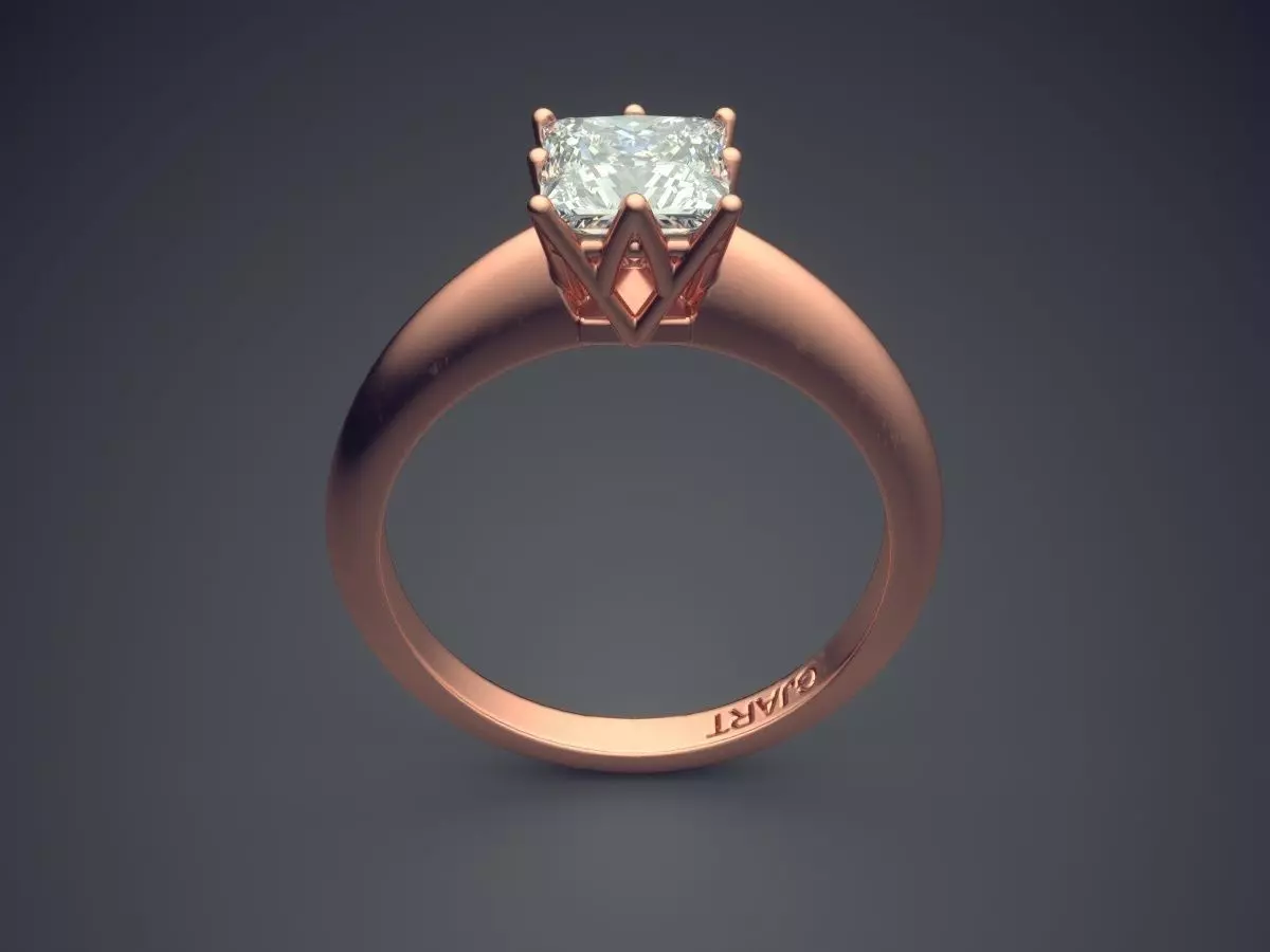 Ring With Diamond Gjart A-290 3D print model_2