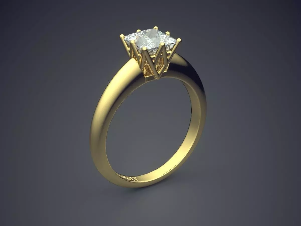 Ring With Diamond Gjart A-290 3D print model_0