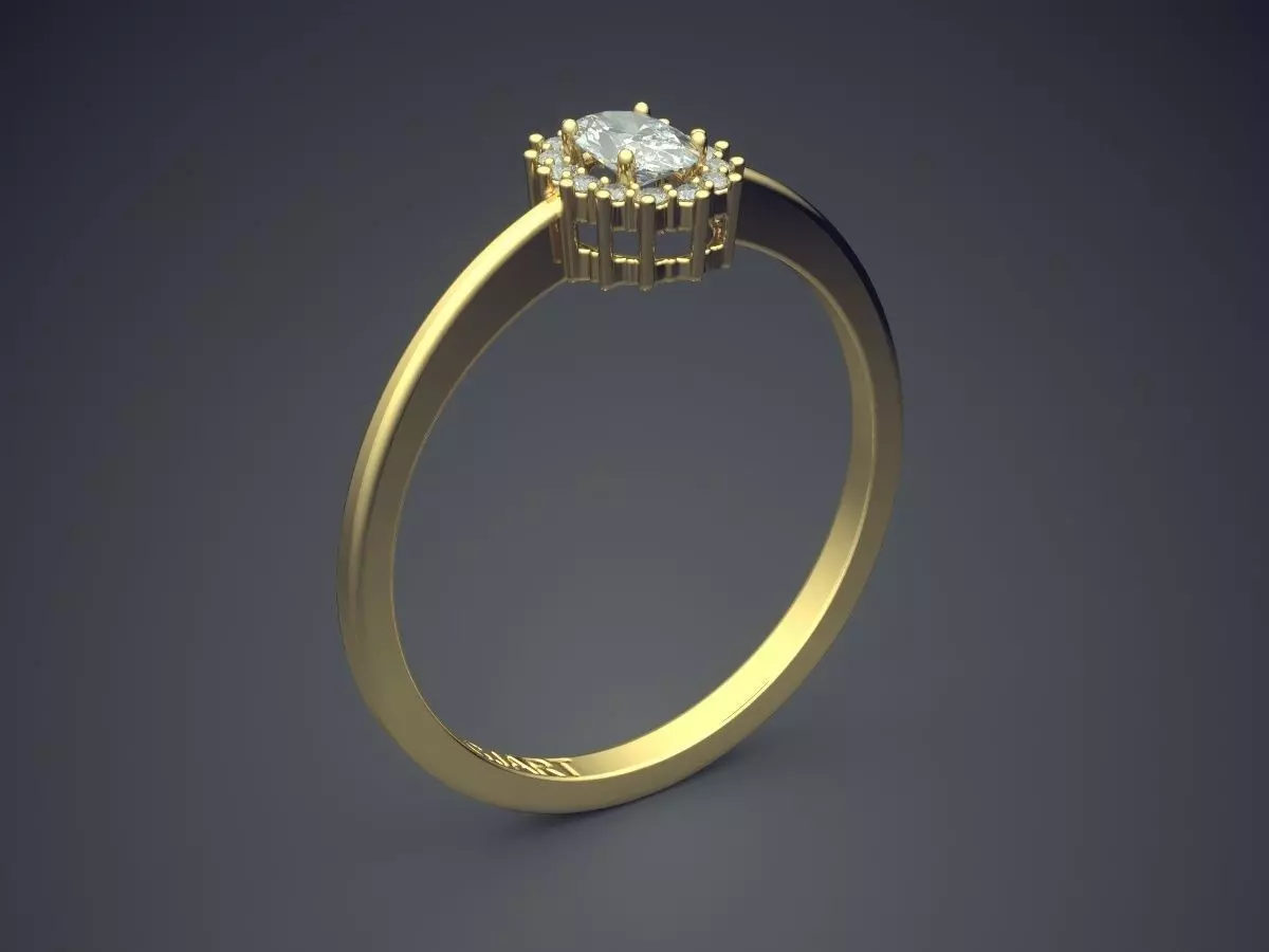Ring With Diamonds Gjart A-286 3D print model_0