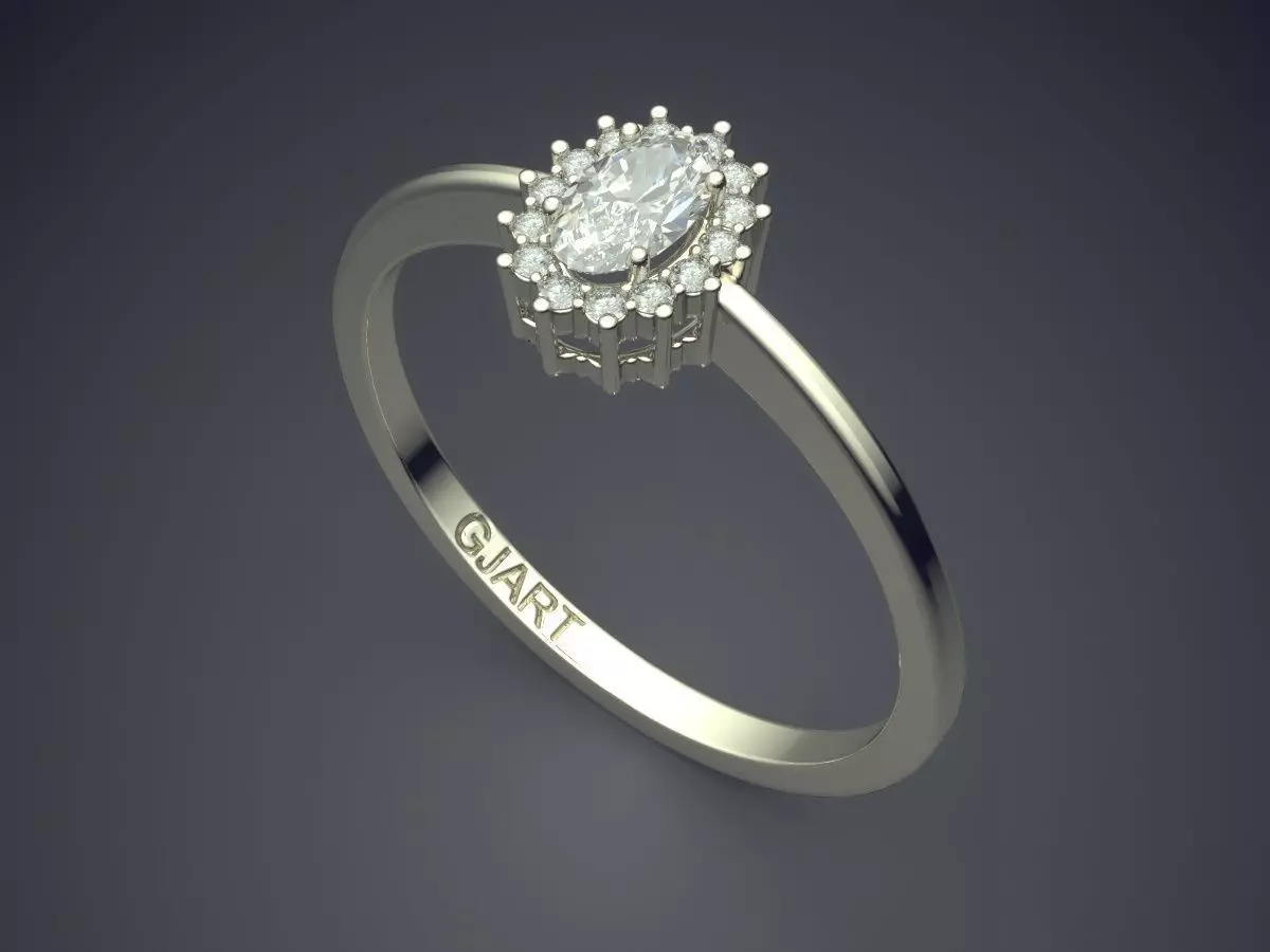 Ring With Diamonds Gjart A-286 3D print model_1