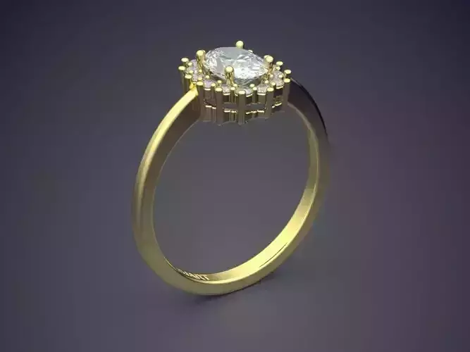 Engagement Ring With Diamonds Gjart A-284 3D print model