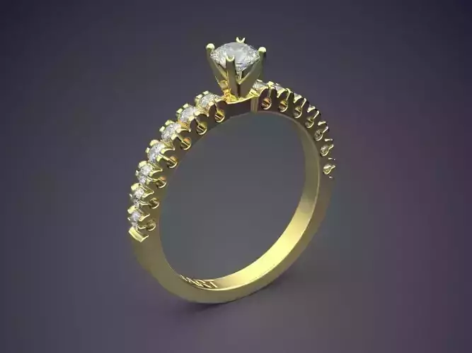 Ring With Diamonds Gjart A-281 3D print model