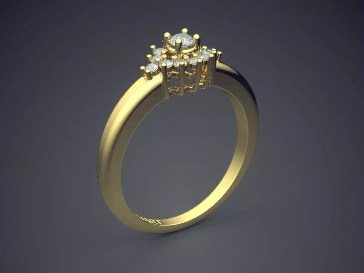 Ring With Diamonds Gjart A-279 3D print model_0
