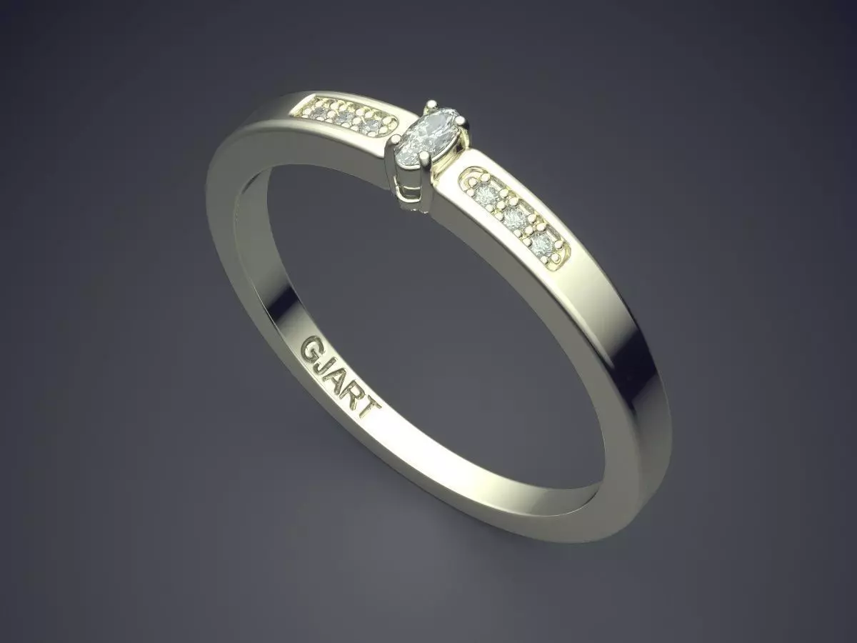 Ring With Diamonds Gjart A-277 3D print model_1