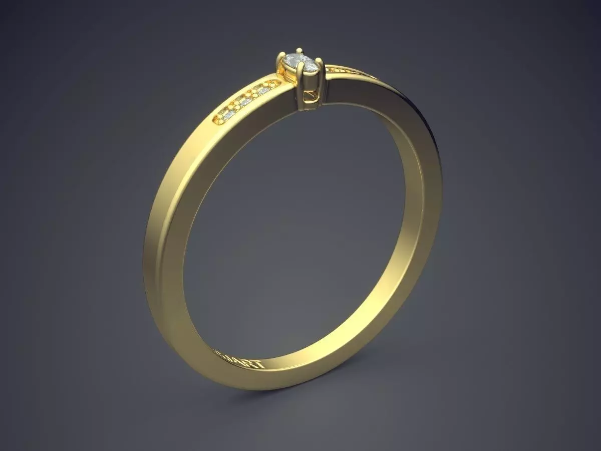 Ring With Diamonds Gjart A-277 3D print model_0