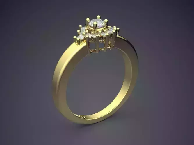 Ring With Diamonds Gjart A-278 3D print model