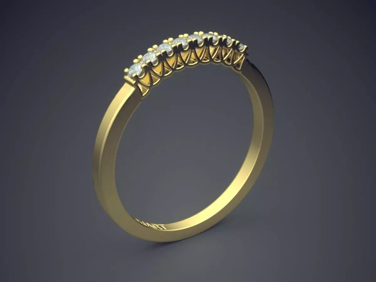 Thin Ring With Diamonds Gjart A-274 3D print model_0
