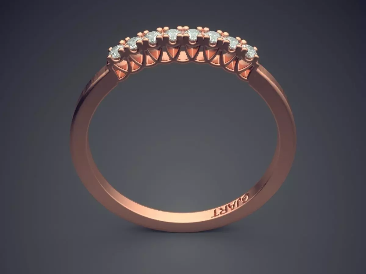Thin Ring With Diamonds Gjart A-274 3D print model_2