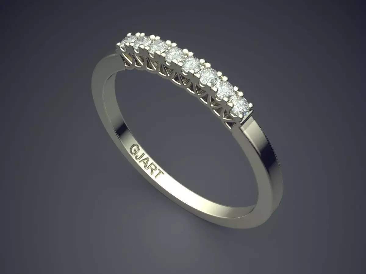 Thin Ring With Diamonds Gjart A-274 3D print model_1