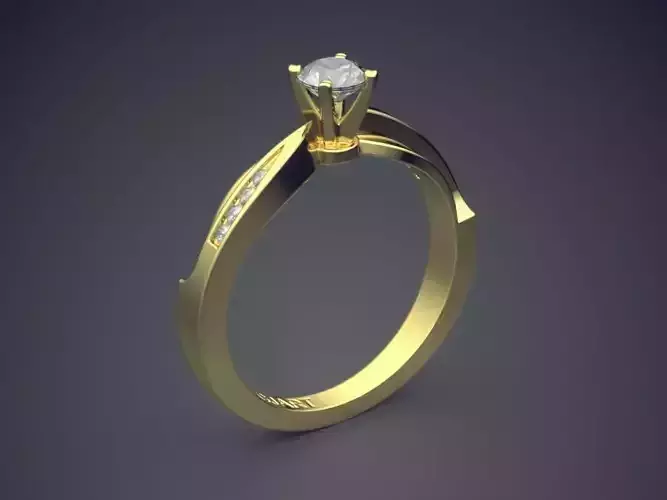 Unique Ring With Diamonds Gjart A-270 3D print model