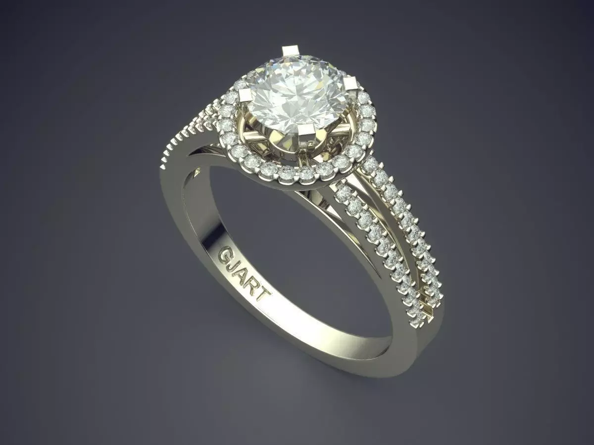 Ring With Diamonds Gjart A-27 3D print model_1